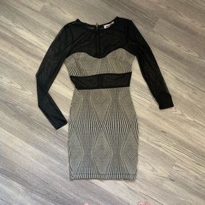 Sexy Black with Gold Glitter Dress